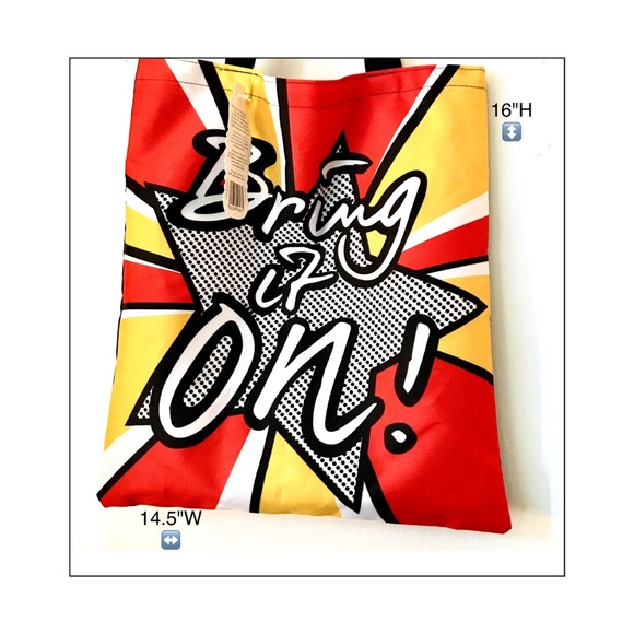 NWT "Bring it On!" Graphic Pop Art Tote Bag - Picture 6 of 7